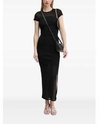 HUGO - Ribbed Midi Dress - Lyst