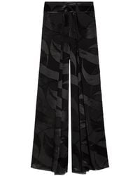 Delos - Cybelle Leaf-Pattern Devoré-Satin Trousers - Lyst