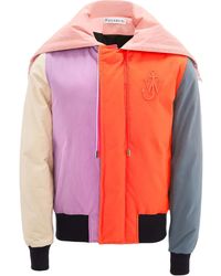 JW Anderson - Orange Colourblock Bomber Jacket - Lyst