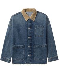 A.P.C. - Raw-cut Denim Shirt Jacket - Lyst