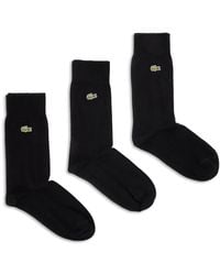 Lacoste - Logo-Embroidered Socks (Set Of Three) - Lyst