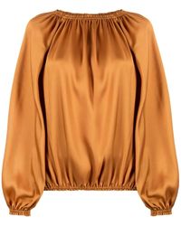 Blanca Vita - シャーリング サテンブラウス - Lyst