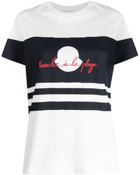 Moncler - Logo-print Striped Cotton T-shirt - Lyst