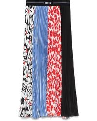 MSGM - Midi-Rok Met Gemixte Print - Lyst