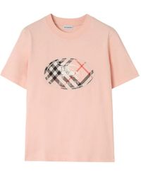Burberry - Check Knight Stamp Coton T-Shirt - Lyst
