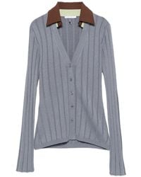 Patrizia Pepe - Ribbed Colour-Block Cardigan - Lyst