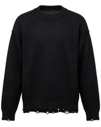 MOOD_ONE - Distressed-Pullover Mit Logo-Stickerei - Lyst