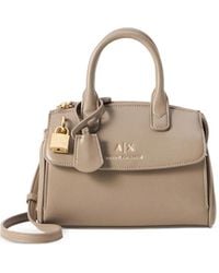 ARMANI EXCHANGE - Small Logo-Plaque Padlock Tote Bag - Lyst