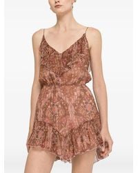 Nissa - Floral-Print Silk Mini Dress - Lyst