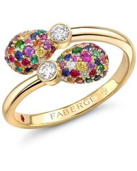 Faberge - 18kt Yellow Gold Emotion Multi-stone Cocktail Ring - Lyst