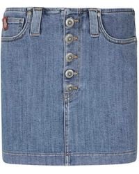 Dondup - Button-Fastening Denim Skirt - Lyst
