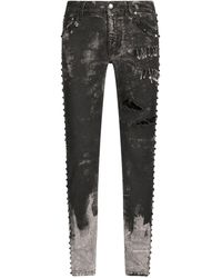 Dolce & Gabbana Denim Getailleerde Jeans in het Zwart voor heren Heren Kleding voor voor Jeans voor Slim jeans 