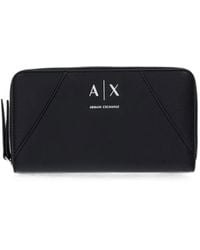 ARMANI EXCHANGE - Logo-Print Zip-Around Wallet - Lyst