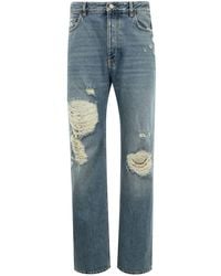 Balenciaga - Ripped Straight-Leg Jeans - Lyst