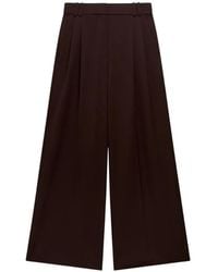 Another Tomorrow - Pleated Twill Trousers - Lyst