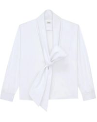 Saint Laurent - Lavallière-Neck Poplin Shirt - Lyst