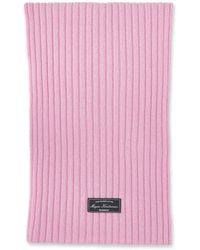 MSGM - Gerippter Strickschal Mit Logo-Patch - Lyst