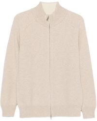 Lardini - Cardigan En Maille Côtelée À Zip - Lyst