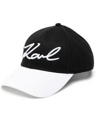 KARL LAGERFELD - K/Signature Cap With Contrast Peak - Lyst