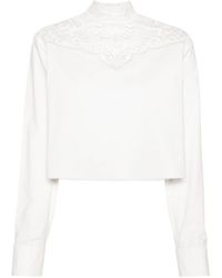 Philosophy Di Lorenzo Serafini - Broderie Anglaise Blouse - Lyst