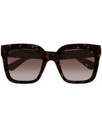Gucci - Lunettes De Soleil Carrées À Logo Gg - Lyst
