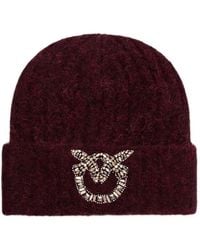 Pinko - Love Birds Crystal-Embellished Beanie Hat - Lyst