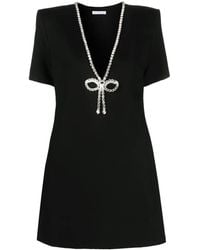 Area - Jurk Verfraaid Met Kristallen En V-Hals - Lyst