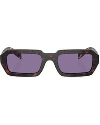 Prada - Tortoiseshell-effect Rectangular Sunglasses - Lyst