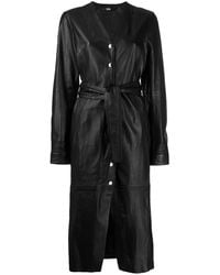 Karl Lagerfeld Leren Midi-jurk - Zwart