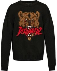 DSquared² - Intarsien-Pullover Mit Logo - Lyst