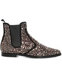 Dolce & Gabbana - Crystal-Embellished Chelsea Ankle Boots - Lyst