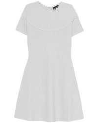 Emporio Armani - Scalloped-Trim Textured-Finish Mini Dress - Lyst