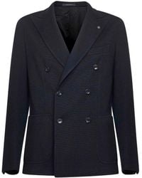 Tagliatore - Double-Breasted Peak-Lapel Blazer - Lyst