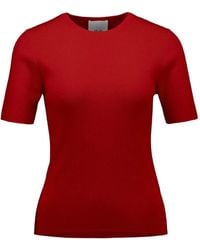 Allude - Ribbed Short-Sleeve Sweater - Lyst