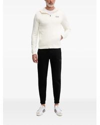 EA7 - Logo-Print Zip-Up Hoodie - Lyst
