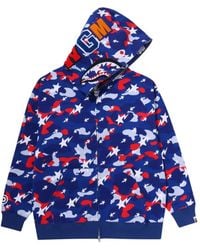 A Bathing Ape - Sta Strike Camo Shark Camouflage Zip-Up Hoodie - Lyst