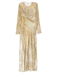 Self-Portrait - Maxi-Jurk Met Lange Mouwen - Lyst