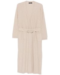 Fabiana Filippi - Belted Ribbed-Knit Cardigan - Lyst