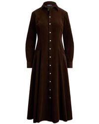 Polo Ralph Lauren - Tyler Corduroy Shirt Midi Dress - Lyst