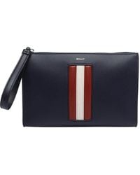 Bally - Mythos Logo Stripe Clutch - Lyst
