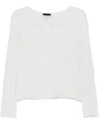Emporio Armani - Ribbed Geometric-Knit Sweater - Lyst