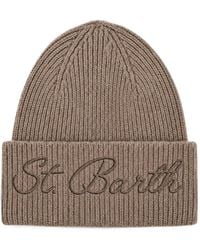 MC2 Saint Barth - Logo-Embroidered Ribbed-Knit Beanie Hat - Lyst