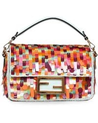 Fendi - Sequin-Embellished Leather Shoulder Bag - Lyst
