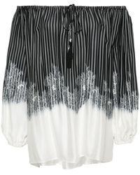 ERMANNO FIRENZE - Striped Satin Blouse - Lyst