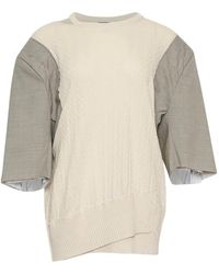 SONIA CARRASCO - Cable-Knit Panelled Sweater - Lyst