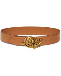 Etro - Floral-Buckle Leather Belt - Lyst