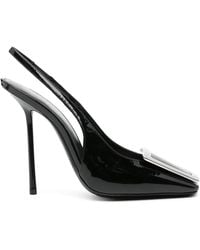 Saint Laurent - Maxine 115 Patent Leather Slingback Pumps - Women's - Calf Leather/rubber/patent Calf Leather - Lyst