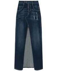DSquared² - Gerafelde Maxi-Rok Met Split - Lyst