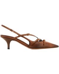 Miu Miu - 55Mm Leather Slingback Pumps - Lyst