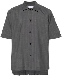 Sacai - Pleat-detail Pinstripe Shirt - Lyst